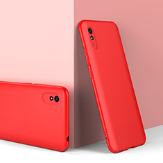 Handyhülle Hülle Hartschalen Kunststoff Schutzhülle Tasche Matt Vorder und Rückseite 360 Grad Ganzkörper P01 für Xiaomi Redmi 9A Rot