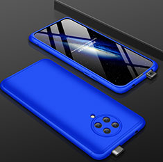 Handyhülle Hülle Hartschalen Kunststoff Schutzhülle Tasche Matt Vorder und Rückseite 360 Grad Ganzkörper P01 für Xiaomi Redmi K30 Pro 5G Blau