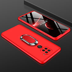 Handyhülle Hülle Hartschalen Kunststoff Schutzhülle Tasche Matt Vorder und Rückseite 360 Grad Ganzkörper P01 für Xiaomi Redmi Note 9 Rot