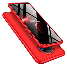 Handyhülle Hülle Hartschalen Kunststoff Schutzhülle Tasche Matt Vorder und Rückseite 360 Grad Ganzkörper P02 für OnePlus 7T Rot