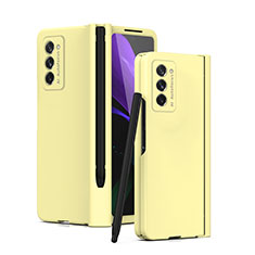 Handyhülle Hülle Hartschalen Kunststoff Schutzhülle Tasche Matt Vorder und Rückseite 360 Grad Ganzkörper P02 für Samsung Galaxy Z Fold2 5G Gelb