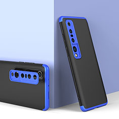 Handyhülle Hülle Hartschalen Kunststoff Schutzhülle Tasche Matt Vorder und Rückseite 360 Grad Ganzkörper P02 für Xiaomi Mi 10 Pro Blau und Schwarz