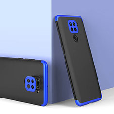 Handyhülle Hülle Hartschalen Kunststoff Schutzhülle Tasche Matt Vorder und Rückseite 360 Grad Ganzkörper P02 für Xiaomi Redmi 10X 4G Blau und Schwarz