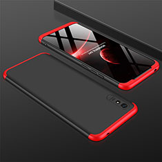 Handyhülle Hülle Hartschalen Kunststoff Schutzhülle Tasche Matt Vorder und Rückseite 360 Grad Ganzkörper P03 für Xiaomi Redmi 9A Rot und Schwarz