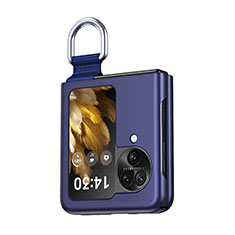 Handyhülle Hülle Hartschalen Kunststoff Schutzhülle Tasche Matt Vorder und Rückseite 360 Grad Ganzkörper QH2 für Oppo Find N3 Flip 5G Blau