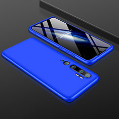 Handyhülle Hülle Hartschalen Kunststoff Schutzhülle Tasche Matt Vorder und Rückseite 360 Grad Ganzkörper R01 für Xiaomi Mi Note 10 Blau
