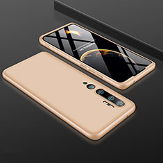 Handyhülle Hülle Hartschalen Kunststoff Schutzhülle Tasche Matt Vorder und Rückseite 360 Grad Ganzkörper R01 für Xiaomi Mi Note 10 Gold