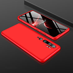 Handyhülle Hülle Hartschalen Kunststoff Schutzhülle Tasche Matt Vorder und Rückseite 360 Grad Ganzkörper R01 für Xiaomi Mi Note 10 Pro Rot