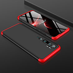 Handyhülle Hülle Hartschalen Kunststoff Schutzhülle Tasche Matt Vorder und Rückseite 360 Grad Ganzkörper R01 für Xiaomi Mi Note 10 Pro Rot und Schwarz