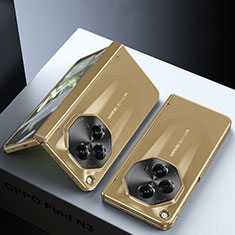 Handyhülle Hülle Hartschalen Kunststoff Schutzhülle Tasche Matt Vorder und Rückseite 360 Grad Ganzkörper ZL1 für OnePlus Open 5G Gold