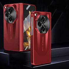 Handyhülle Hülle Hartschalen Kunststoff Schutzhülle Tasche Matt Vorder und Rückseite 360 Grad Ganzkörper ZL2 für OnePlus Open 5G Rot