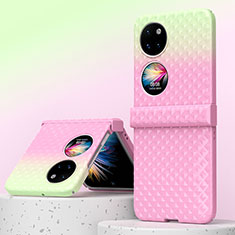 Handyhülle Hülle Hartschalen Kunststoff Schutzhülle Tasche Matt Vorder und Rückseite 360 Grad Ganzkörper ZL6 für Huawei Pocket S Rosa