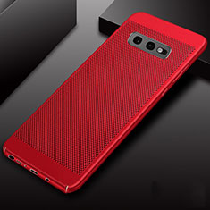 Handyhülle Hülle Kunststoff Hartschalen Schutzhülle Punkte Loch Tasche W01 für Samsung Galaxy S10e Rot