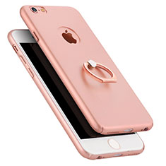 Handyhülle Hülle Kunststoff Schutzhülle Matt mit Fingerring Ständer A02 für Apple iPhone 6 Rosa