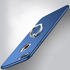 Handyhülle Hülle Kunststoff Schutzhülle Matt mit Fingerring Ständer A02 für Apple iPhone 8 Plus Blau