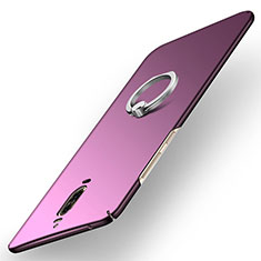Handyhülle Hülle Kunststoff Schutzhülle Matt mit Fingerring Ständer A02 für Huawei Mate 9 Pro Violett