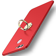 Handyhülle Hülle Kunststoff Schutzhülle Matt mit Fingerring Ständer A02 für Huawei Nova 2 Plus Rot