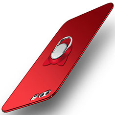 Handyhülle Hülle Kunststoff Schutzhülle Matt mit Fingerring Ständer A02 für Huawei P10 Rot
