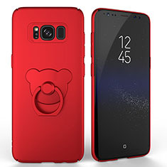 Handyhülle Hülle Kunststoff Schutzhülle Matt mit Fingerring Ständer A02 für Samsung Galaxy S8 Plus Rot