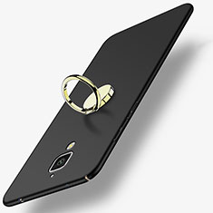 Handyhülle Hülle Kunststoff Schutzhülle Matt mit Fingerring Ständer A02 für Xiaomi Mi 4 Schwarz