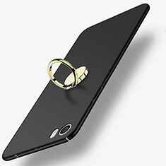 Handyhülle Hülle Kunststoff Schutzhülle Matt mit Fingerring Ständer A02 für Xiaomi Mi 5 Schwarz