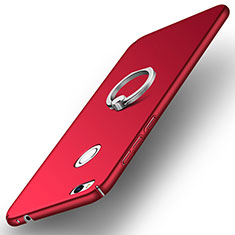 Handyhülle Hülle Kunststoff Schutzhülle Matt mit Fingerring Ständer A03 für Huawei GR3 (2017) Rot