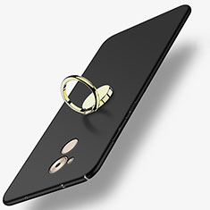 Handyhülle Hülle Kunststoff Schutzhülle Matt mit Fingerring Ständer A03 für Huawei Honor 6C Schwarz