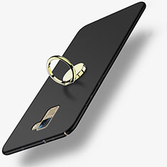 Handyhülle Hülle Kunststoff Schutzhülle Matt mit Fingerring Ständer A03 für Huawei Honor 7 Dual SIM Schwarz