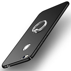 Handyhülle Hülle Kunststoff Schutzhülle Matt mit Fingerring Ständer A03 für Huawei Nova Lite Schwarz