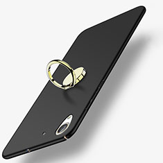 Handyhülle Hülle Kunststoff Schutzhülle Matt mit Fingerring Ständer A03 für Huawei Y6 II 5 5 Schwarz