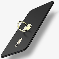 Handyhülle Hülle Kunststoff Schutzhülle Matt mit Fingerring Ständer A03 für Xiaomi Redmi Note 4X High Edition Schwarz