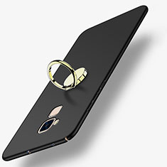 Handyhülle Hülle Kunststoff Schutzhülle Matt mit Fingerring Ständer A04 für Huawei Honor 5C Schwarz
