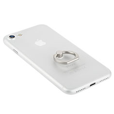 Handyhülle Hülle Kunststoff Schutzhülle Matt mit Fingerring Ständer F01 für Apple iPhone 7 Weiß
