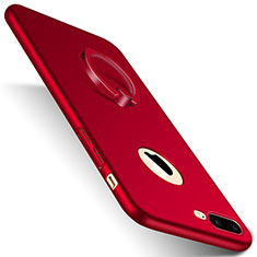 Handyhülle Hülle Kunststoff Schutzhülle Matt mit Fingerring Ständer F01 für Apple iPhone 8 Plus Rot