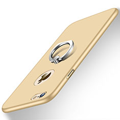 Handyhülle Hülle Kunststoff Schutzhülle Matt mit Fingerring Ständer für Apple iPhone 6 Gold