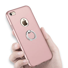 Handyhülle Hülle Kunststoff Schutzhülle Matt mit Fingerring Ständer für Apple iPhone 6 Plus Rosa