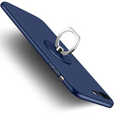 Handyhülle Hülle Kunststoff Schutzhülle Matt mit Fingerring Ständer für Apple iPhone 7 Plus Blau