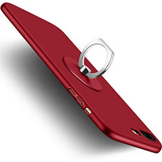 Handyhülle Hülle Kunststoff Schutzhülle Matt mit Fingerring Ständer für Apple iPhone 7 Plus Rot