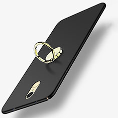 Handyhülle Hülle Kunststoff Schutzhülle Matt mit Fingerring Ständer für Huawei Enjoy 6 Schwarz