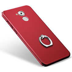 Handyhülle Hülle Kunststoff Schutzhülle Matt mit Fingerring Ständer für Huawei Enjoy 6S Rot