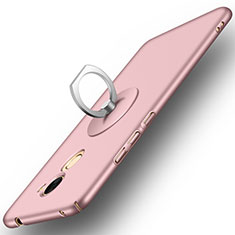 Handyhülle Hülle Kunststoff Schutzhülle Matt mit Fingerring Ständer für Huawei Enjoy 7 Plus Rosa