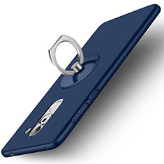 Handyhülle Hülle Kunststoff Schutzhülle Matt mit Fingerring Ständer für Huawei Honor 6X Pro Blau