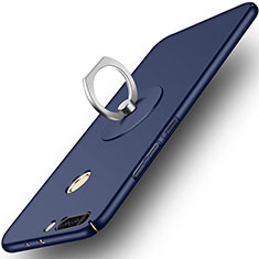 Handyhülle Hülle Kunststoff Schutzhülle Matt mit Fingerring Ständer für Huawei Honor 8 Pro Blau