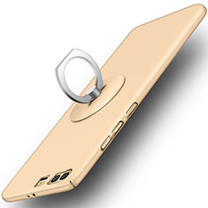 Handyhülle Hülle Kunststoff Schutzhülle Matt mit Fingerring Ständer für Huawei Honor 9 Premium Gold