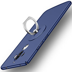 Handyhülle Hülle Kunststoff Schutzhülle Matt mit Fingerring Ständer für Huawei Mate 9 Blau