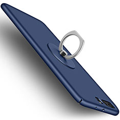 Handyhülle Hülle Kunststoff Schutzhülle Matt mit Fingerring Ständer für Huawei P10 Plus Blau
