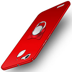 Handyhülle Hülle Kunststoff Schutzhülle Matt mit Fingerring Ständer für Huawei P8 Lite Smart Rot