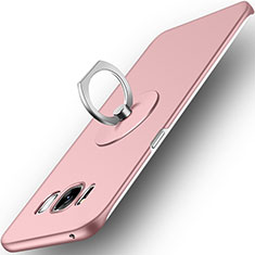 Handyhülle Hülle Kunststoff Schutzhülle Matt mit Fingerring Ständer für Samsung Galaxy S8 Plus Rosa