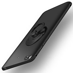 Handyhülle Hülle Kunststoff Schutzhülle Matt mit Fingerring Ständer für Xiaomi Mi 5S 4G Schwarz