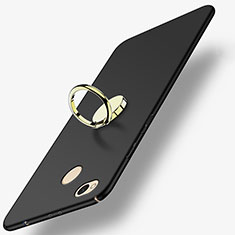 Handyhülle Hülle Kunststoff Schutzhülle Matt mit Fingerring Ständer für Xiaomi Redmi 4X Schwarz
